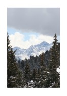 View Of Snowy Mountain And Forest | Erstellen Sie Ihr eigenes Plakat